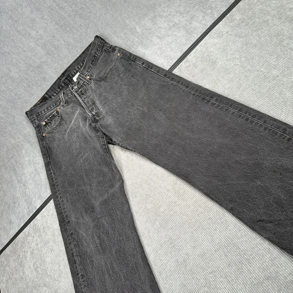 Vtg Levi 501 Original Fit Jeans W32 L29 Black Faded Straight Denim Mexico